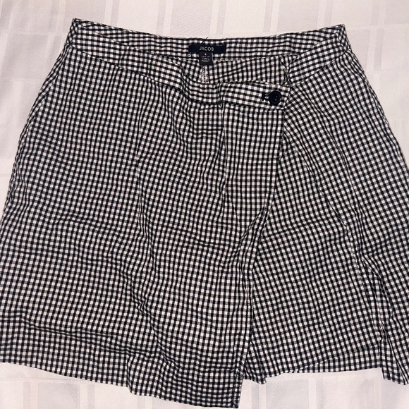 Jacob Vintage Gingham Wrap Skirt/Shorts – Black & White, Size 7 - Picture 1 of 6